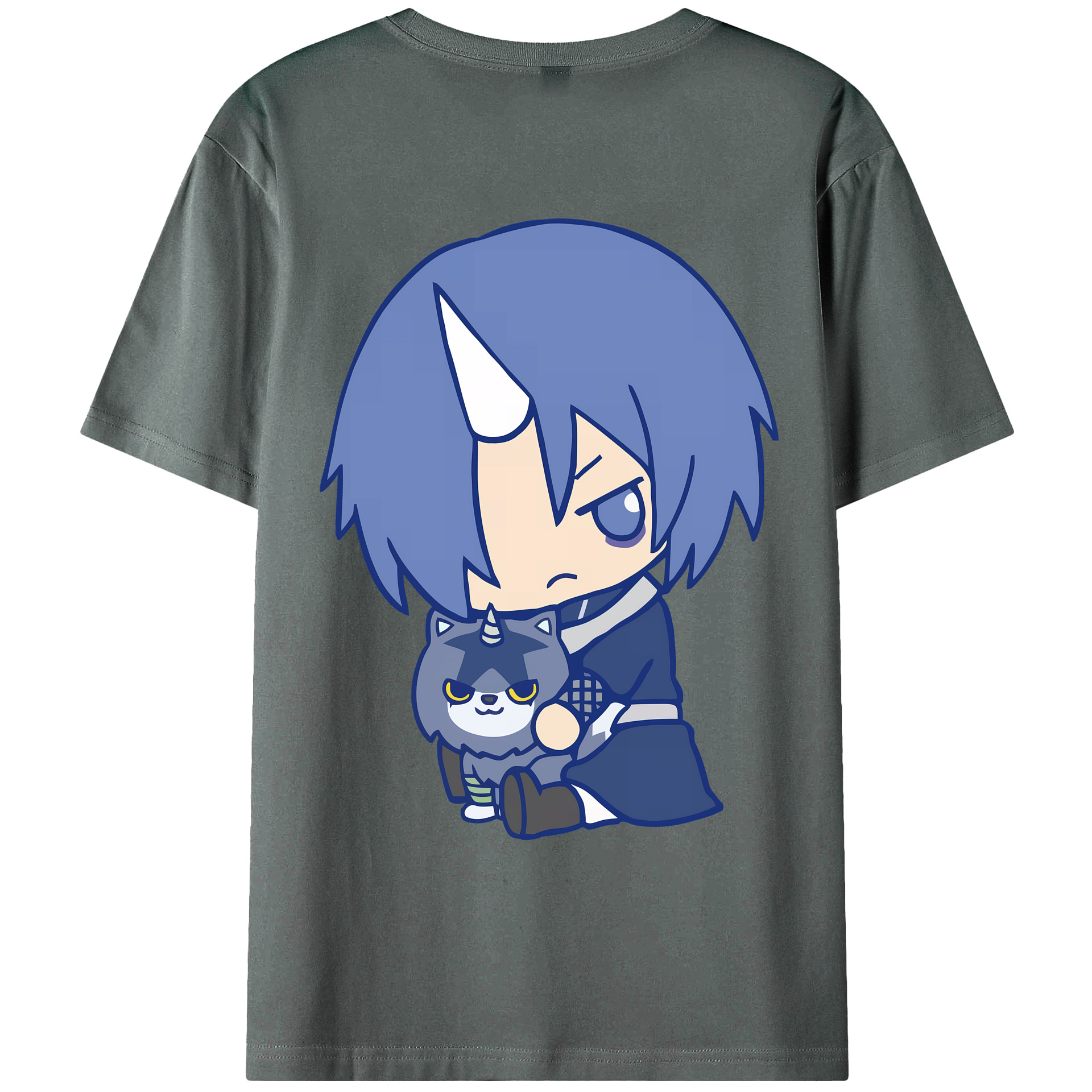 （画像用） 転スラ Regarding Reincarnated to Slime 綿100％ メンズ半袖Tシャツ（バックプリント） 通気性